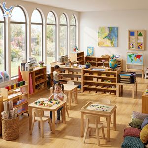 Meubles <span class=keywords><strong>de</strong></span> garderie Montessori, table et chaise pour enfant, ensemble pour école maternelle, jardin d'enfants, salle <span class=keywords><strong>de</strong></span> classe, apprentissage préscolaire - Product Image 1