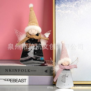 Wooden Angel <b>Light</b> Up Ornament Acrylic Mini Figure Christmas Desktop Decoration Gift - Product Image 5