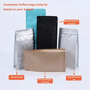 Wholesale Price Recyclable 1kg Bulk Resealable Side Gusset Coffee Bags With Tin Tie