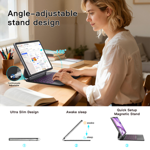 Funda con Teclado Inalámbrico Inteligente para iPad Pro de 13 Pulgadas, iPad Air de 13 Pulgadas y iPad Pro de 12.9 Pulgadas, Soporte Magnético Fácil de Instalar - Product Image 6