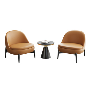 Conjunto de Sillas de Conferencia Modernas con Mesa Redonda para Recepción de Oficina y Reuniones Empresariales - Product Image 5