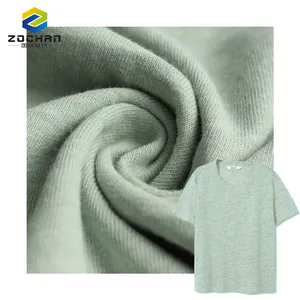 Perlengkapan Spot 55% Linen 45% Katun Jersey Tunggal Kain Tekstil Olahraga untuk Gaun Pakaian