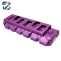 Couvre-culbuteurs en aluminium usiné CNC de précision, anodisés violet, pour embellir l'espace moteur, OEM