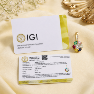 สร้อยคอทองคำแท้ 14KT พร้อมจี้เพชรเพาะเลี้ยงและพลอยหลากชนิด รับรองโดย IGI เครื่องประดับวินเทจสำหรับผู้หญิง - Product Image 5