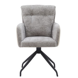 <span class=keywords><strong>Peinture</strong></span> noire cadre en métal fauteuils en <span class=keywords><strong>tissu</strong></span> gris housse en <span class=keywords><strong>tissu</strong></span> siège en mousse <span class=keywords><strong>fauteuil</strong></span> pivotant - Product Image 3