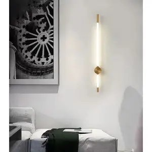 Lampu Dinding LED Dekorasi Rumah Nordik Lampu Dinding Tempat Lilin Modern untuk Kamar Tidur/Ruang Tamu Perlengkapan Pencahayaan Dinding Jenis Tabung Kreatif