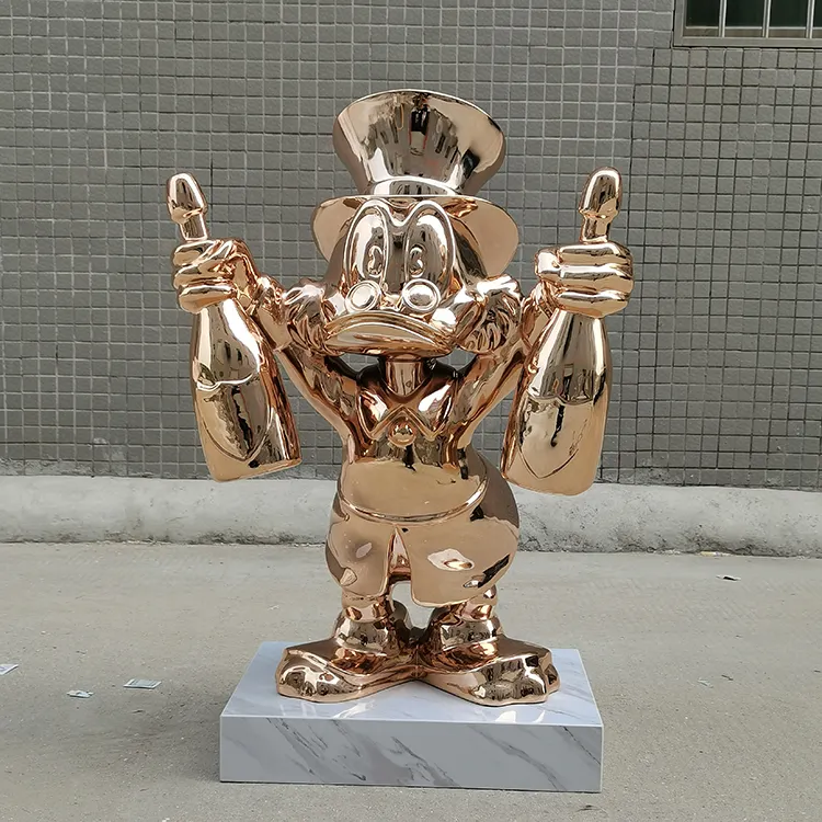 पेशेवर चीनी आपूर्तिकर्ता विद्युत शीसे रेशा डोनाल्ड मूर्तिकला के लिए सजावट