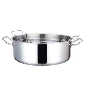 Olla para Sopa y <span class=keywords><strong>Vaporera</strong></span> de Acero Inoxidable de Una Sola Capa con Tapa de Vidrio para Restaurantes - Product Image 5