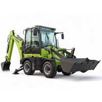 Mini Backhoe Loader Mesin Diesel Berkualitas Tinggi dengan Gearbox dan Motor Penggerak Empat Roda Excavator