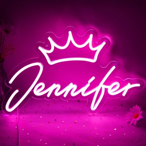 Letrero de Neón con Nombre de <span class=keywords><strong>Jennifer</strong></span>, Luz de Neón LED con Nombre para Dormitorio Infantil, Decoración para Fiesta de Cumpleaños, Letrero de Neón Personalizable para Decoración de Pared - Product Image 1