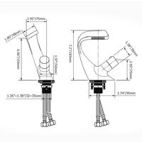 Robinet de lavabo de salle de bain en laiton à cascade à poignée unique noir à 1 trou avec cartouche en céramique pour une utilisation en chambre