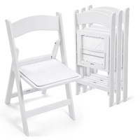 Chaises pliantes en résine plastique rembourrées blanches pour événements, fêtes, mariages, location extérieure, vente en gros à prix réduit
