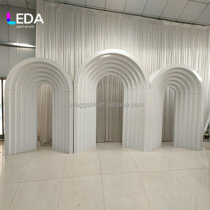 Décoration de scène de mariage personnalisée LEDA, arche en métal blanc, ensemble d'arches pour l'entrée de mariage, décoration d'événements - Product Image 6