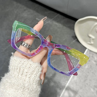 Nouveau cadre éblouissant anti-lumière bleue miroir plat mode haut de gamme cadre de lunettes de maquillage uni