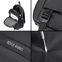 Sac à dos pour ordinateur portable, simple, imperméable, avec fermeture éclair, en polyester Oxford, grande capacité, portable, pour les voyages d'affaires, sangle rétractable