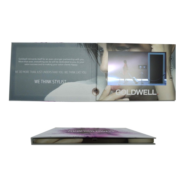 High Quality Popular Hardcover Video Brochure Record Cards 7 Inch A5 with Lcd Screen