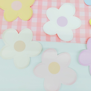 Platos Desechables Premium con Diseño Floral DAMAI, Artículos para Fiestas de Cumpleaños Infantiles, Platos de Papel con Forma de Flor en Colores Variados - Product Image 4