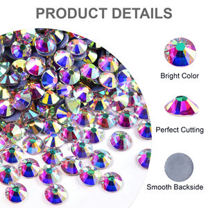 BOBOHOO SS3-SS30 도매 100 총 핫픽스 모조 다이아몬드 플랫 백 핫픽스 유리 크리스탈 <span class=keywords><strong>Ab</strong></span> 모조 다이아몬드 크리스탈 디자인에 철 - Product Image 3