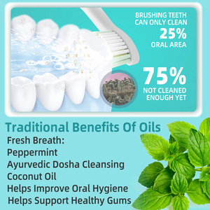 Bain de bouche blanchissant à l'huile de coco et menthe, soin buccal ayurvédique, 237 ml (8 oz), en stock pour distributeurs en gros – Vente directe usine - Product Image 3