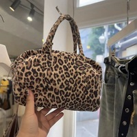 Tas Tangan Wanita Bergaya Baru dari Kulit Asli Desainer Tren Terbaru, Tas Selempang Mewah Motif Leopard untuk Belanja dan Pesta