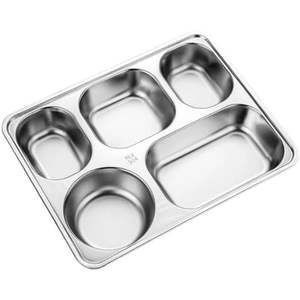 Vente en gros d'assiettes à dîner divisées en <span class=keywords><strong>acier</strong></span> inoxydable 304 au design moderne personnalisé avec couvercles en <span class=keywords><strong>acier</strong></span> inoxydable plateau alimentaire rectangulaire à quantité minimale de commande bas - Product Image 5