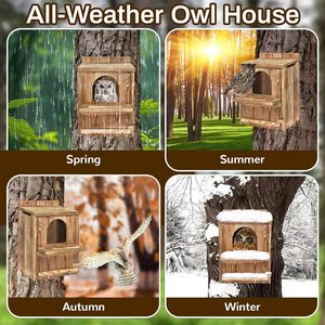 Forniture per uccelli transfrontaliere con motivo stampato a parete con motivo stampato con motivo a forma di gufo in legno diretto da casa - Product Image 4