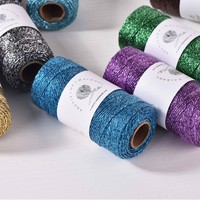 Fil de macramé en polyester métallique 100% 1 mm, longueur personnalisée, artisanat pour la décoration de Noël, ficelle pour emballer les cadeaux