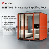 Cabines téléphoniques de bureau, cabine silencieuse, cabine d'intimité avec éclairage LED à détecteur de mouvement pour espace de travail privé et salles de visioconférence