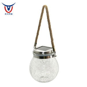 Lampes solaires à <span class=keywords><strong>boule</strong></span> de verre craquelé étanches IP44, lumières LED globe à lumière du jour, angle de faisceau 360°, batterie incluse pour jardin extérieur - Product Image 2