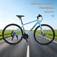 Vélo de route en aluminium 700c à prix de gros direct usine OEM, avec soudure lisse, 21 vitesses, vélo de course hybride pour hommes