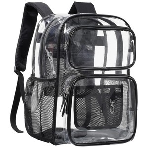 Transparent <b>Backpack</b> Large Capacity Waterproof PVC Unisex Student Bag With Interior Zipper Pocket - Product Image 1