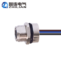 Conectores de montaje en panel M8 PCB circular 2 3 4 5 6 8 10 12 17 pines hembra recto IP67 enchufe impermeable ZLconnector para