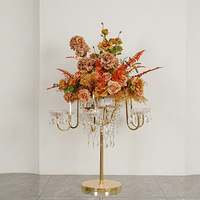 Nouvelle composition florale artificielle de luxe DIY en herbe de la pampa marron 3D pour scène de mariage, événements et centres de table, Noël et Pâques