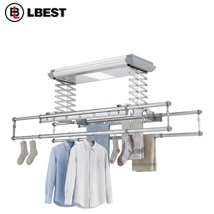 Séchoir à <span class=keywords><strong>linge</strong></span> pliable en aluminium intelligent avec éclairage LED pour petit balcon / petit espace, séchoir <span class=keywords><strong>de</strong></span> <span class=keywords><strong>plafond</strong></span> pour vêtements - Product Image 1