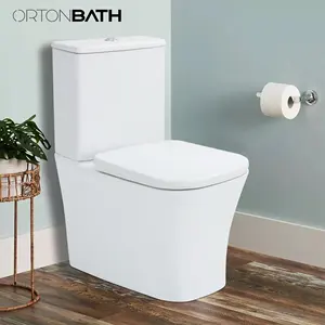 ORTONBATH SQUARE BOWL FULLY BACK TO WALL TWO PIECE TOILET WC TOILET BOWL WITH SOFT CLOSE PP/UF SEAT COVER STORES