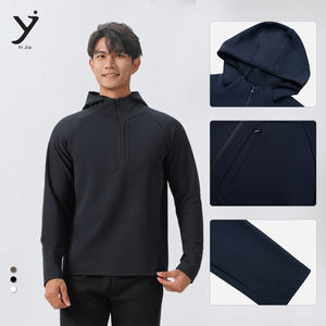 Chándales con logotipo personalizado para hombre, chaquetas cortavientos para exteriores con cremallera para ejercicio, ropa deportiva para correr, sudaderas con capucha - Product Image 2