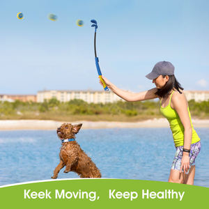 Kind Eco-friendly Adjustable Plastic Pet Ball Launcher Ergonomic Handle Compact <b>Outdoor</b> Fetch <b>Toy</b> Silk Screen Printed Durable - Product Image 3