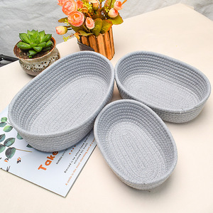 Cestas de Almacenamiento Tejidas de Cuerda de Algodón, Venta Caliente de Fábrica, Cestas Organizadoras para Decoración del Hogar - Product Image 5