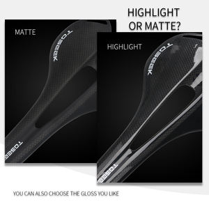 Sillín de Bicicleta TOSEEK 3k de Carbono Brillante, Cómodo Asiento de Fibra de Carbono para Bicicleta de Montaña <span class=keywords><strong>MTB</strong></span> - Product Image 5