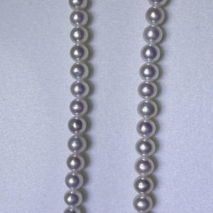 Natural 4.5-5mm Freshwater <b>Pearl</b> <b>Necklace</b> S925 Pure <b>Silver</b> with White Rose Ribbon Design Almost Flawless - Product Image 3