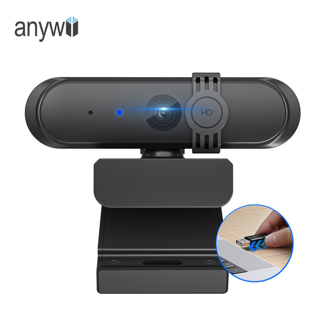1080P Webcams 30fps Streaming Webcam with Privacy Cover Built-in Microphone for Live Broadcast