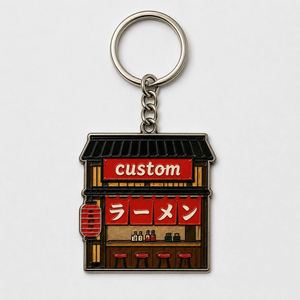 Porte-clés en métal personnalisés avec logo de restaurant, souvenirs alimentaires, ramen japonais en gros, promotion sur mesure - Product Image 3