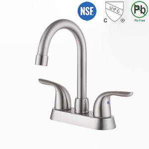 <span class=keywords><strong>Robinet</strong></span> de cuisine commercial pour hôtel, en alliage de zinc, à double poignée, à arc élevé, pivotant à 360°, flexible, avec bec brossé, à montage sur comptoir, moderne, en céramique - Product Image 3