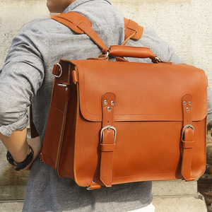 Bolso de Cuero Genuino, Bolso para Portátil de Cuero con Textura de Árbol, Maletín de Negocios, Bolso de Mano de Gran Capacidad, Estilo Ejecutivo - Product Image 3