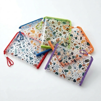 Bolsa de documentos A6 con cremallera de PP, personalizable en color, patrón y logotipo, con asa, impermeable, para almacenamiento de archivos.