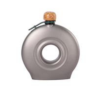 Gourde en titane pour le camping en plein air, 6 oz (180 ml), bouteille à vin, flacon à liqueur, gourde en titane ultralégère