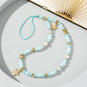Chaîne de téléphone portable en acrylique tendance avec pendentif étoile, cordon perlé pour téléphone, lanière de suspension pour femme, <span class=keywords><strong>bijoux</strong></span> pour iPhone 18 - Product Image 2
