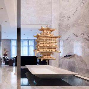 แบบจำลองอาคารโบราณสไตล์เซนจีนสมัยใหม่ ทำจากไม้จริง ประกอบเองได้ สำหรับแขวนผนัง โรงแรม สำนักงานขาย  วัดจิงฉวนจิงเก๋ - Product Image 3