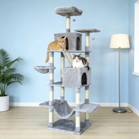 Arbre à chat de luxe multi-niveaux, moderne, grand format, du sol au plafond, avec structure d'escalade et condo pour chats d'intérieur