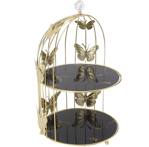 Golden <b>Square</b> Iron Eco-Friendly Storage <b>Baskets</b> Modern Design Multi-Purpose Use for Baking Desserts & Parties - Product Image 1